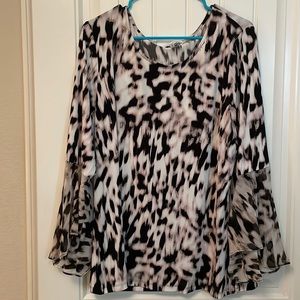 Calvin Klein Trumpet Sleeve Top